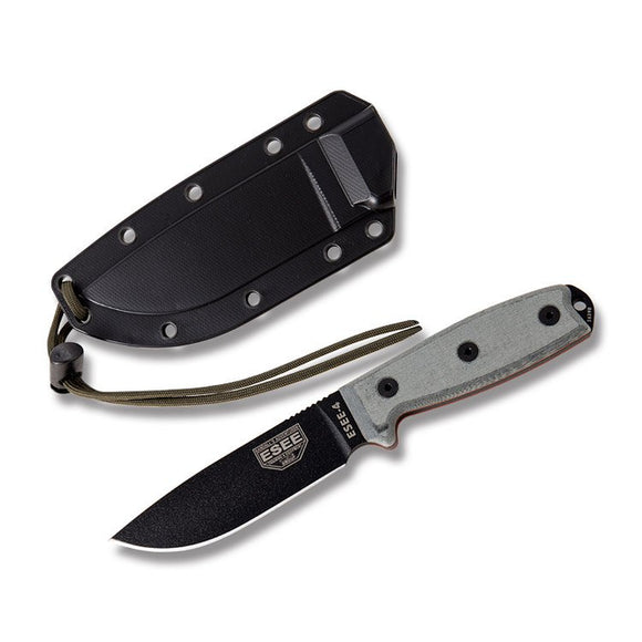 ESEE 4P B - Black Micarta Handles - 1095 Blade - ESEE-4P-B - SNK/WTO - Home Office