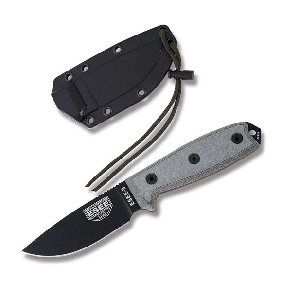 ESEE 3-B - Gray Micarta Handles - 1095 Blade - ESEE3PB - SNK/WTO - Home Office