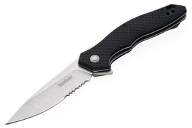 Kershaw Shoreline 1845ST - Black Glass Filled Nylon - Partially Serrated 8Cr13MoV - 1845ST