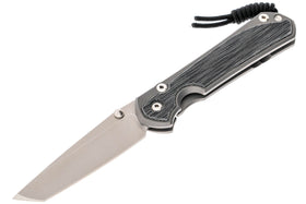 Chris Reeve Knives Large Sebenza 31 - Black Canvas Micarta Inlay - Tanto - Glass Blasted - L31-1232