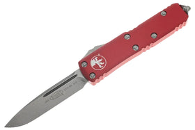 Microtech UTX-85 S/E – Red Aluminum – Stonewash – 231-10RD - SNK/WTO - Home Office