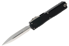 Microtech Ultratech ZBP - Black Handle - D/E Stonewashed Blade - 1122-10