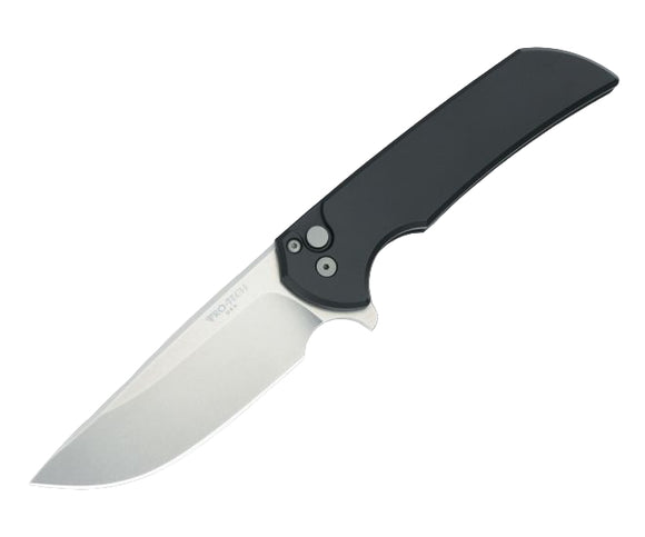 Pro-Tech Mordax MX101 - Solid Black Handle - Stonewash MagnaCut Blade - PROTECH-MX101