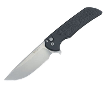 Pro-Tech Mordax MX105 - Black Gridlock Textured Handle - Stonewash MagnaCut Blade - MX105-GRIDLOCK