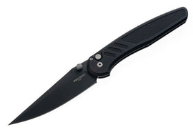 Pro-Tech Avalon - Knurled Black Handle - Black DLC MagnaCut Blade - PN1103