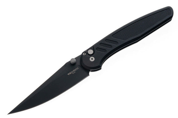 Pro-Tech Avalon - Knurled Black Handle - Black DLC MagnaCut Blade - PN1103