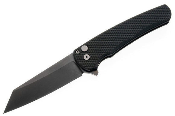 Pro-Tech Malibu Reverse Tanto - Green Textured Handle - Smoky Grey DLC MagnaCut Blade - 5406-SG
