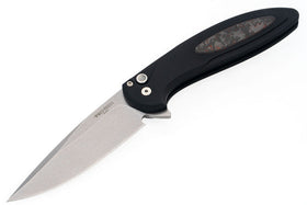 Pro-Tech Cambria 2  - Black Aluminum Handle - TechnoCarbon Red Inlay - Stonewash MagnaCut Blade - CF2101-LTD TC Red