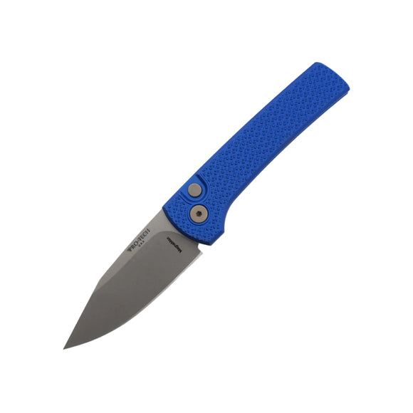 Pro-Tech Scapegoat Compact Auto - Blue Carbide Aluminum - Stonewash MagnaMax - RCS1105-Blue