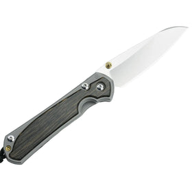Chris Reeve Knives Small Sebenza 31 - Left Handed - Glass Blasted - Bog Oak Inlay - Insingo - S31-1125