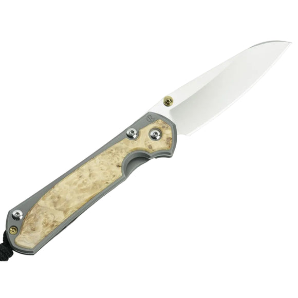 Chris Reeve Knives Small Sebenza 31 - Left Handed - Glass Blasted - Box Elder Inlay - Insingo - S31-1127