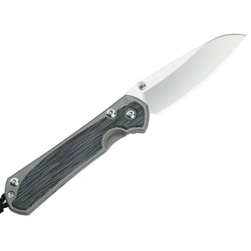 Chris Reeve Knives Small Sebenza 31 - Left Handed - Black Canvas Micarta Inlay - Glass Blasted - Insingo - S31-1225