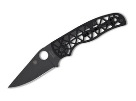 Spyderco Edgerati - Black Aluminum Handle - Black S30V Plainedge Blade - C266BKALBKP