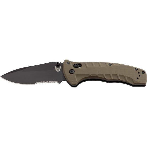 Benchmade Turret - Olive Drab G10 Handle - Combo Edge CPM-S30V Blade - 980SBK