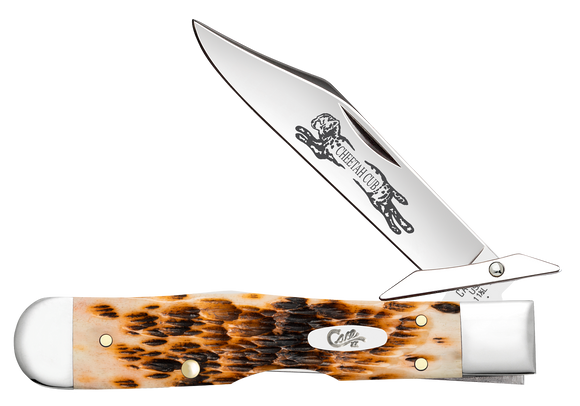 Case XX Cheetah Cub - Amber Bone Peach Seed Jig Handle - Tru-Sharp Steel - 10812