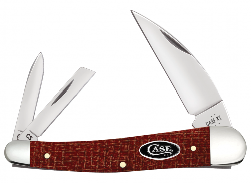 Case XX Seahorse Whittler - Red Burlap Micarta - Carbon Steel - 12276