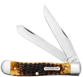 Case XX Trapper - Jigged Burnt Amber Bone - Carbon Steel - 51390