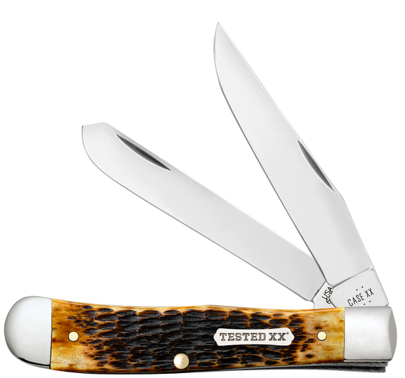 Case XX Trapper - Jigged Burnt Amber Bone - Carbon Steel - 51390
