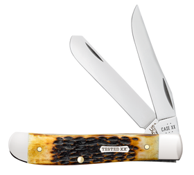Case XX Mini Trapper - Jigged Burnt Amber Bone - Carbon Steel - 51391