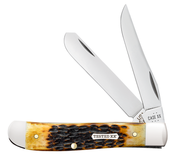 Case XX Mini Trapper - Jigged Burnt Amber Bone - Carbon Steel - 51391