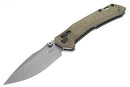 Zero Tolerance 0203GRM390 Factory Special Series - DuraLock - Olive Drab Micarta Handle - Working Finish M390 Blade-1
