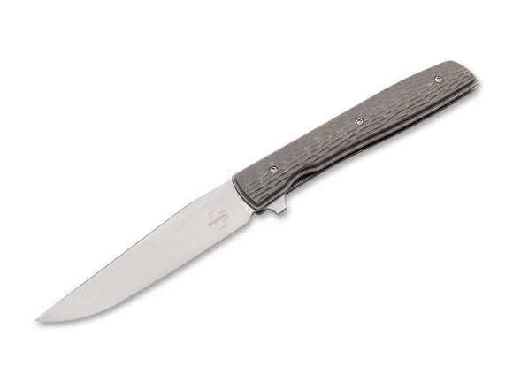 Boker Plus Urban Trapper - Jigged Titanium Frame Lock Knife -  Grey - 01BO476