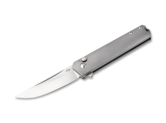 Boker Plus Kwaiken Push Button Flipper - CPM-S35VN - Textured Titanium Handle - 01BO619