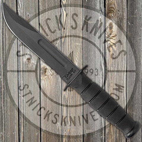 KA-BAR Knives Short Fighting Knife - Partially Serrated 1095 Steel - Kraton G Handle - 1259