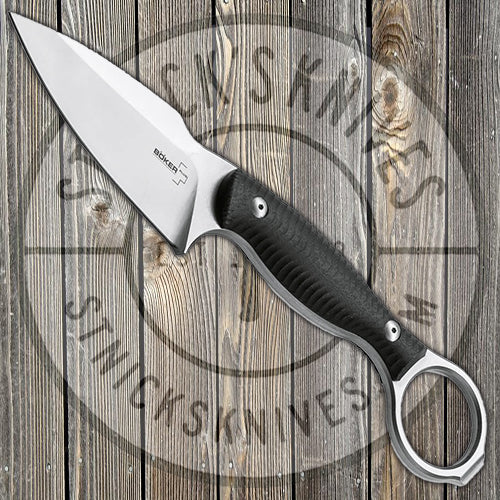 Boker Plus Accomplice - Black G10 - Sandvik 14C28N - Fixed Blade - 02BO175