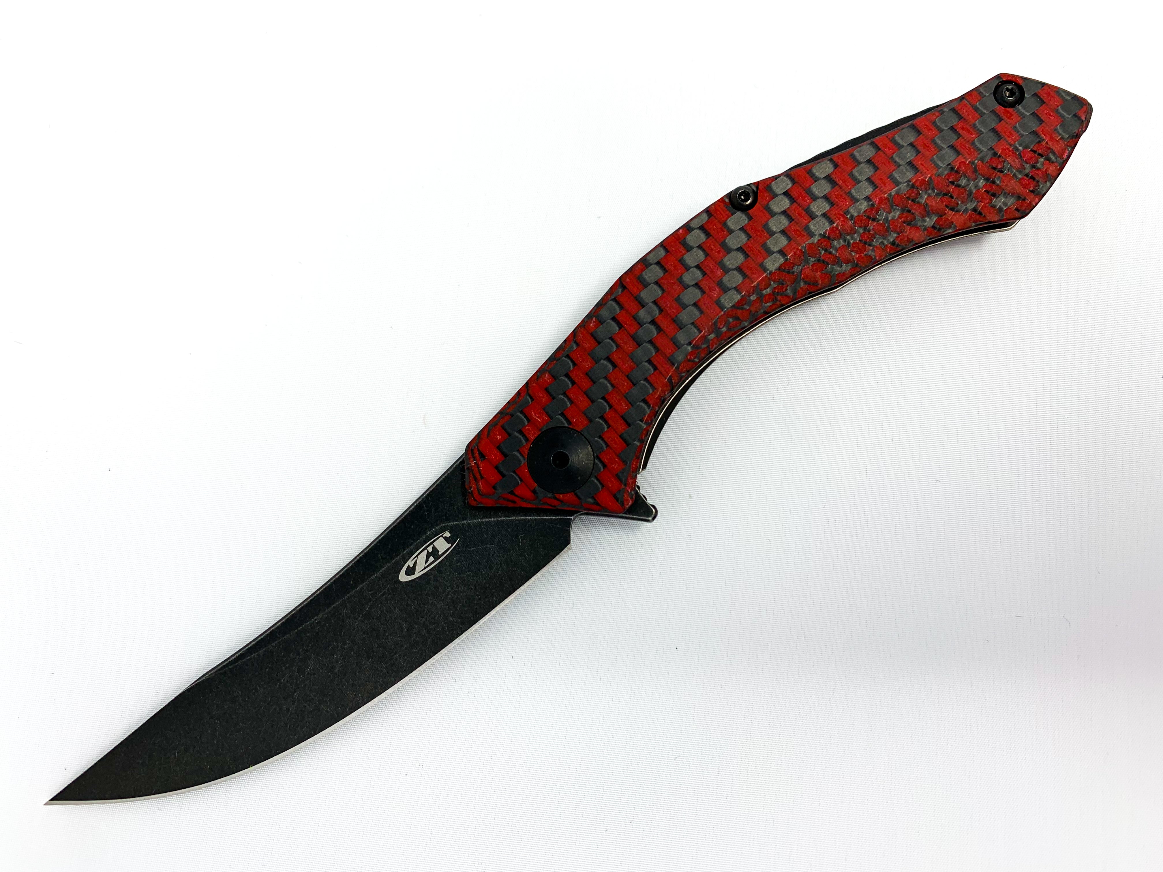 Zero Tolerance 0460RDBW -Blackwash 20CV Blade - Red Carbon Fiber - Factory Special Series FSS