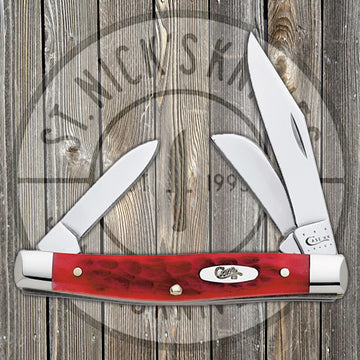 Case Medium Stockman - Dark Red Jigged Bone - 06981
