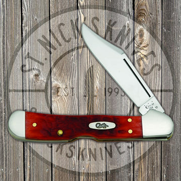 Case Mini CopperLock - Dark Red Jigged Bone - 06996