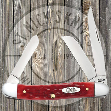 Case - Med Stockman - Standard Jig - Dark Red Bone - 06999