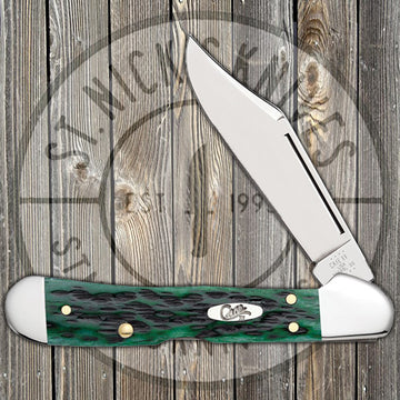 Case Mini Copperock - Pocket Worn Bermuda Green Peach Seed Jigged Bone - 09723