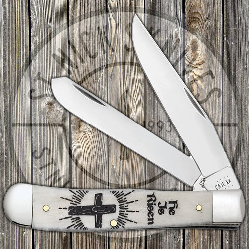 Case Mini Trapper - Gift Tin - Embellished Smooth Natural Bone - 10603