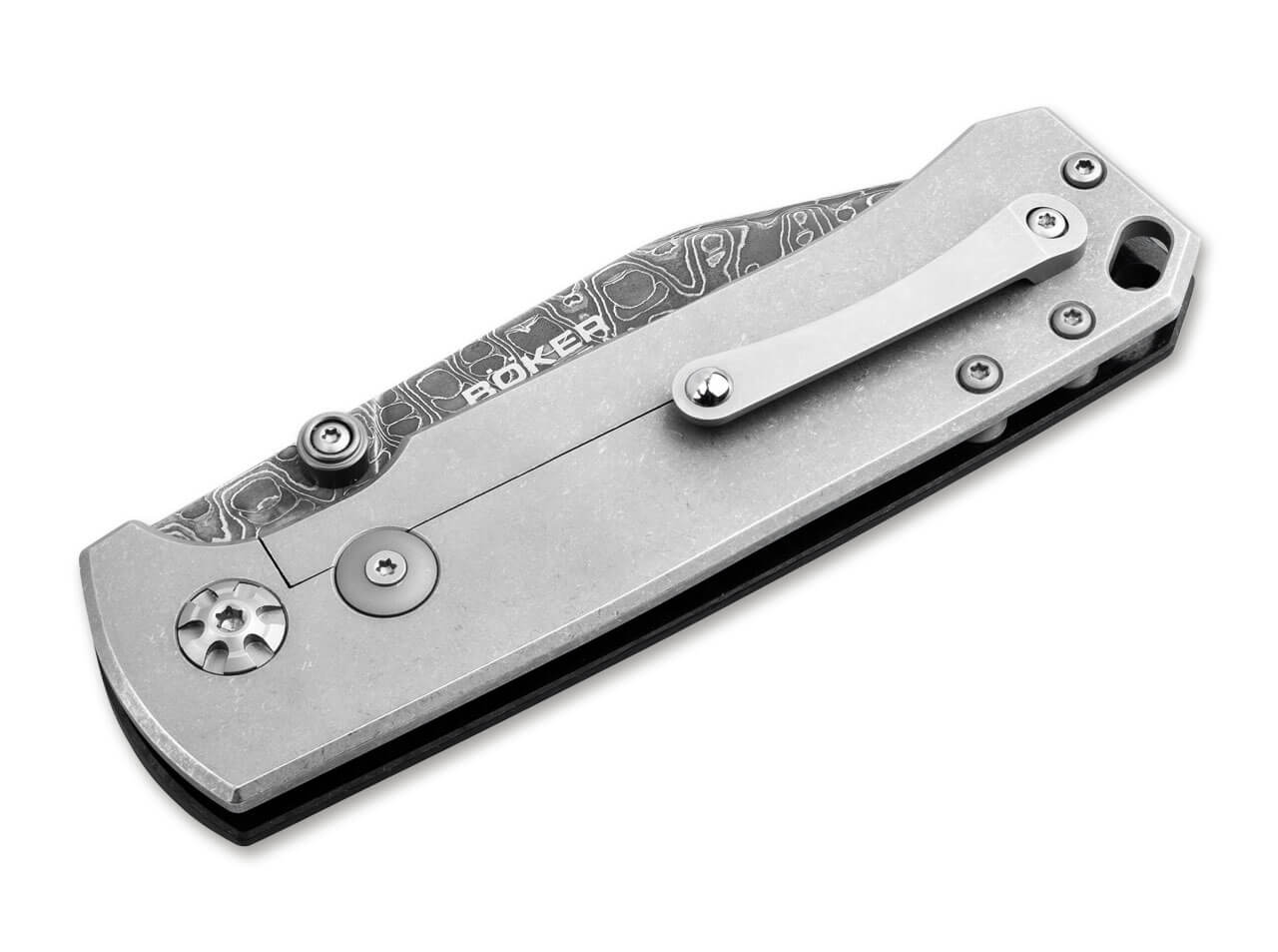 Boker Tiger - Damascus Blade - Black Burlap Micarta Handles - 111103DAM - 0