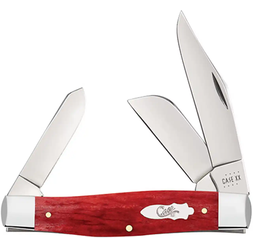 Case Large Stockman - Old Red Smooth Bone - 11327