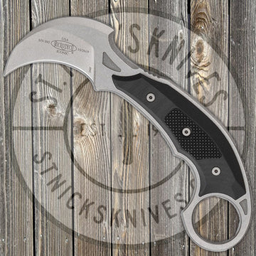 Microtech Iconic - Fixed Blade Karambit - Satin Blade - Black G10 - 118-10R