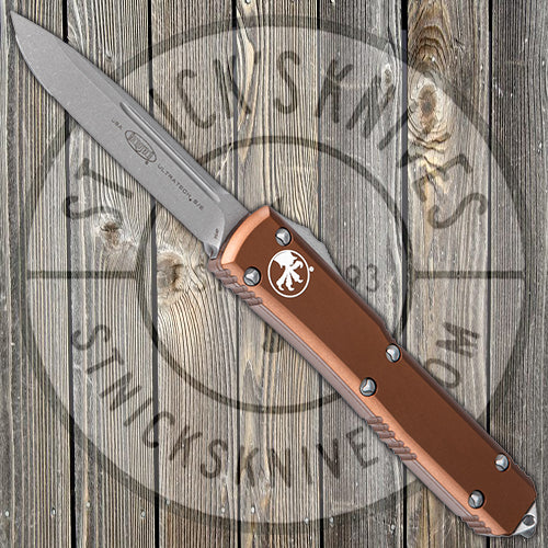 Microtech - Ultratech - Automatic - Single Edge - Tan Chassis - Apocalyptic Finish - 121-10APTA