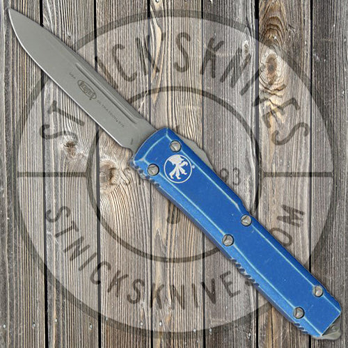 Microtech - Ultratech - Automatic - Single Edge - Distressed Blue Chassis - Stonewash Blade - 121-10DBL