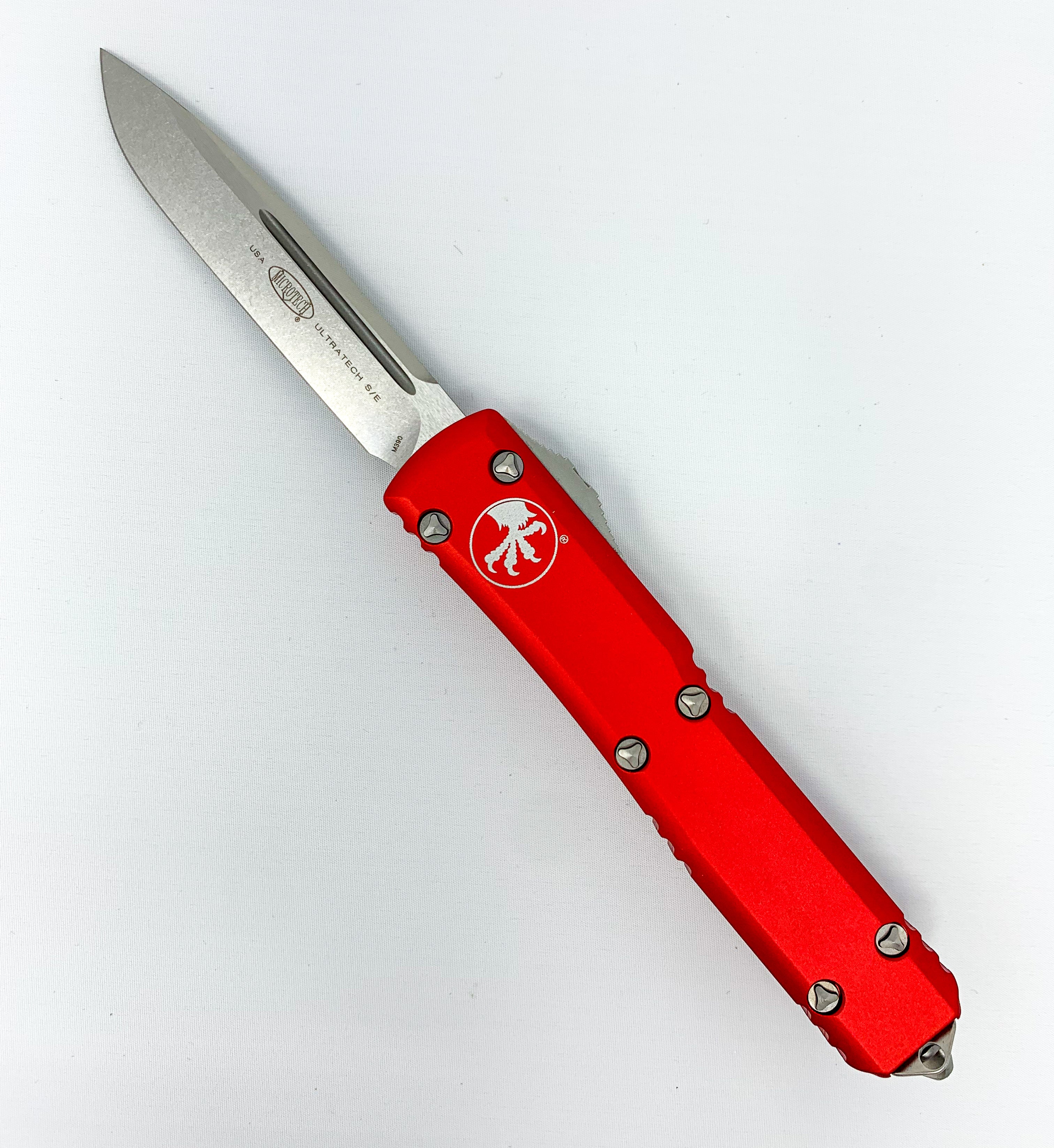 Microtech Ultratech - Red Chassis - Stonewash Blade - 121-10RD