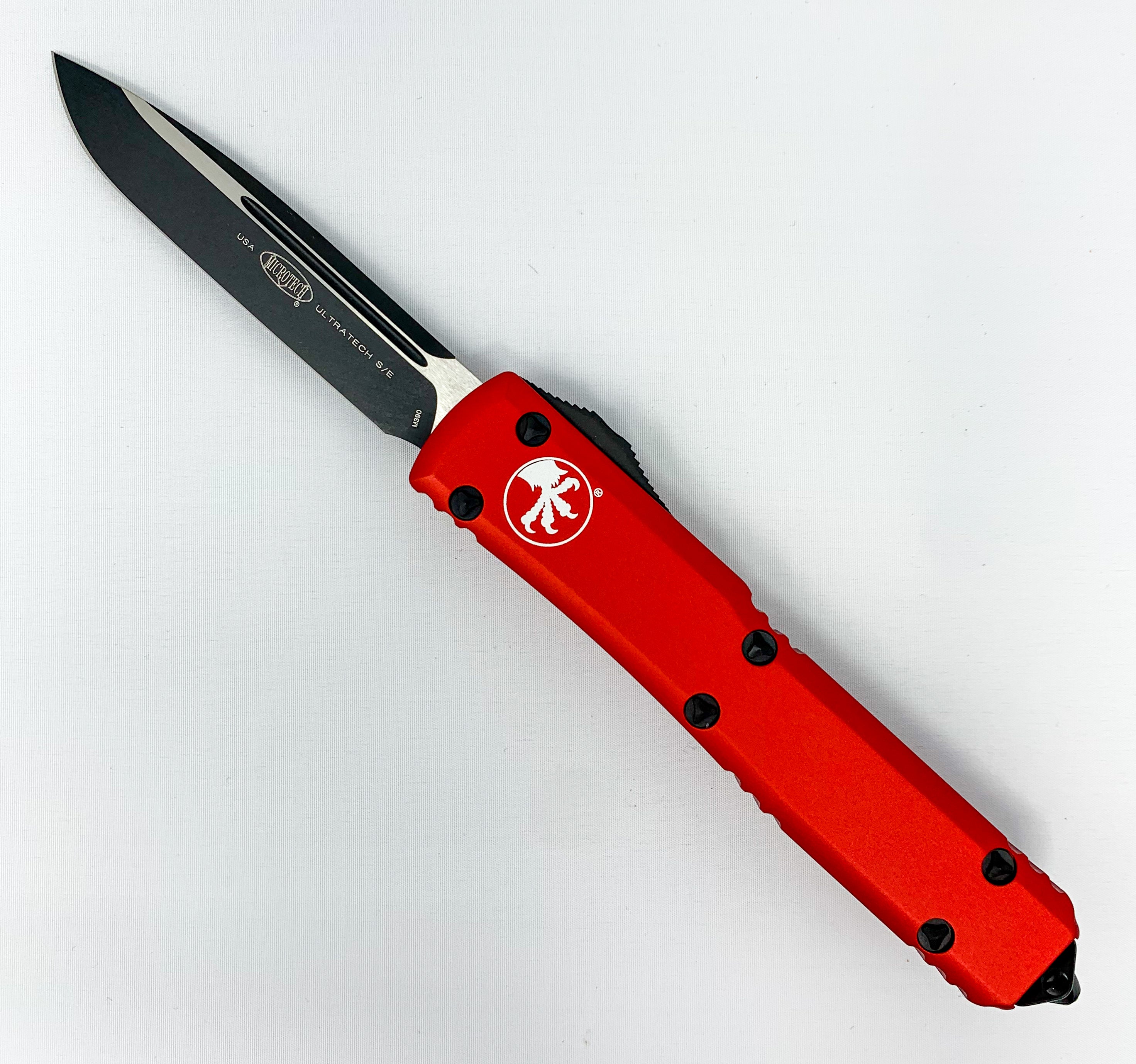 Microtech Ultratech - Single Edge - Black Standard - Red - 121-1RD