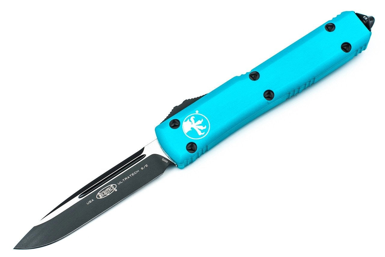 Microtech Ultratech - Single Edge - Satin Standard - Turquoise Chassis - 121-1TQ