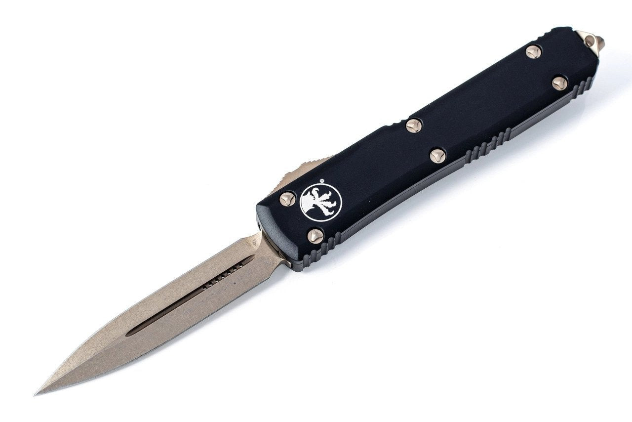 Microtech Ultratech - OTF - Bronze D/E Blade - Black Chassis - 122-13