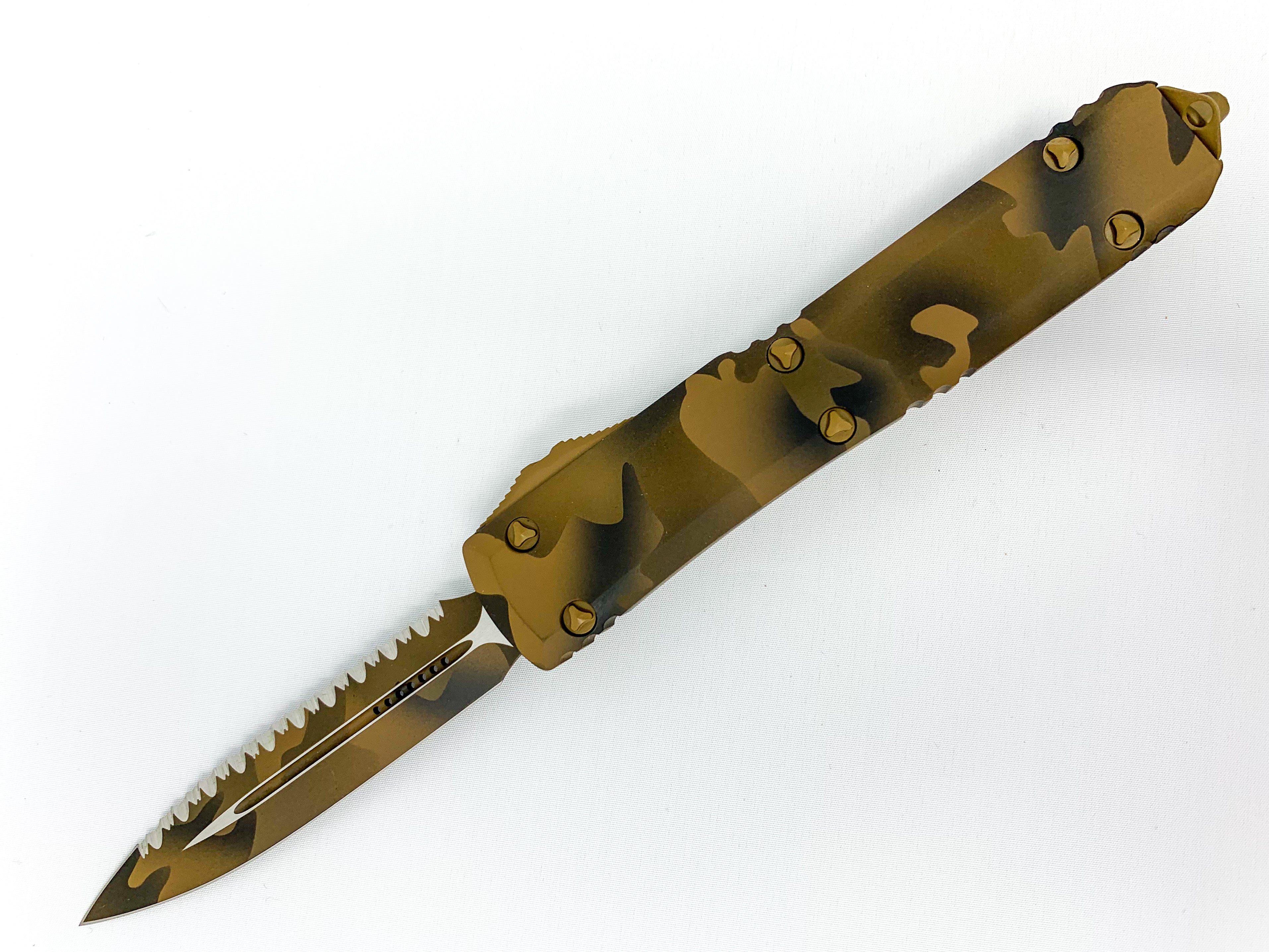 Microtech Ultratech - Signature Series - Plain/Serrated D/E Blade - Coyote Camo - 122-3CCS