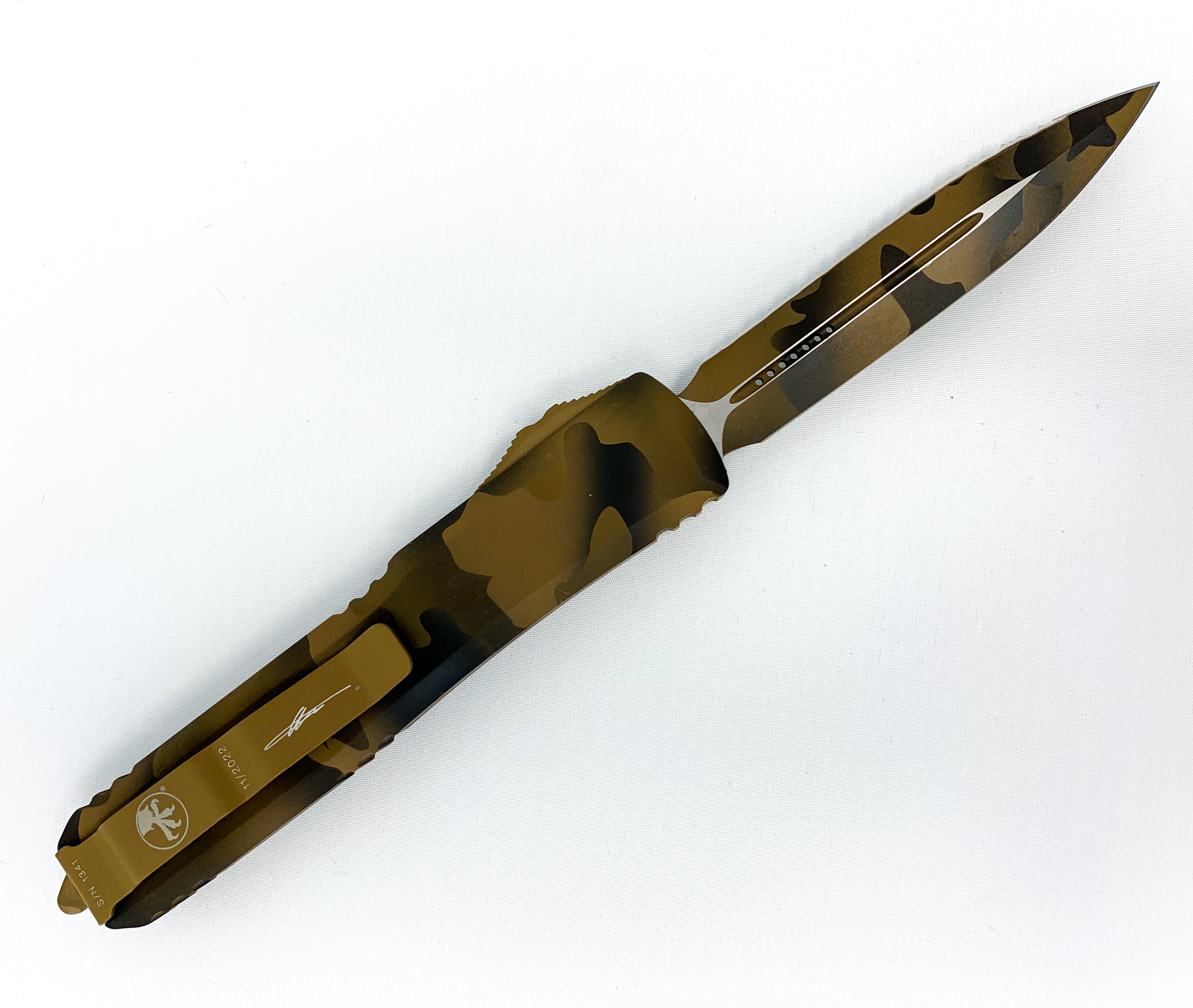 Microtech Ultratech - Signature Series - Plain/Serrated D/E Blade - Coyote Camo - 122-3CCS - 0