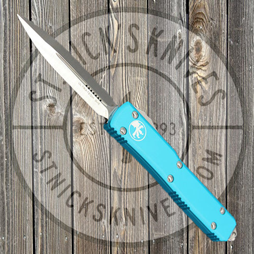 Microtech - Ultratech - Dual Edge - Satin Hardware - Standard Edge - Turquoise Chassis - 122-4TQ