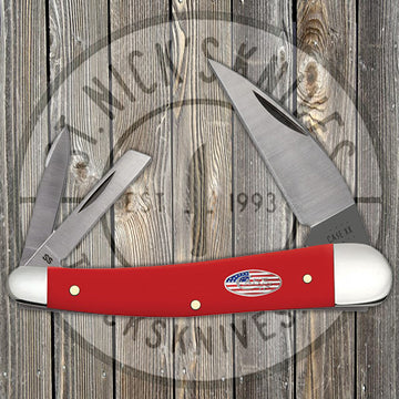 Case Seahorse Whittler - Red Delrin Handle - American Workman - 13457