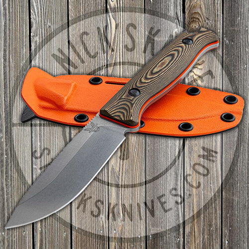 Benchmade - Saddle Mountain - Richlite/Orange G10 Handle - CPM-S90V - Fixed Blade - 15002-1
