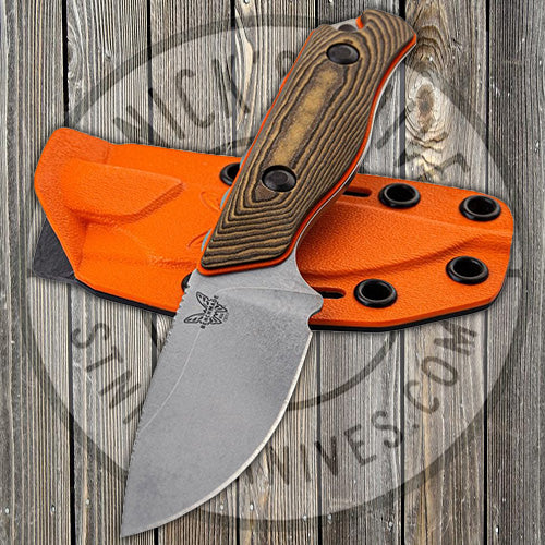 Benchmade - Hidden Canyon - Richlite/Orange G10 Handle - CPM-S90V - Fixed Blade - 15017-1